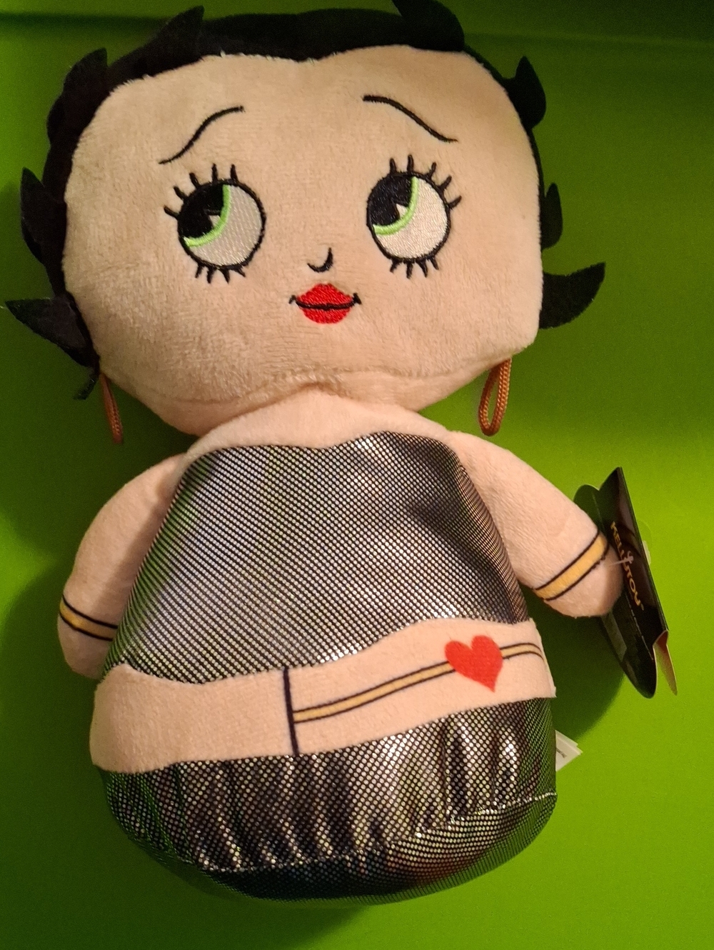 Betty Boop Plush Doll - Pink with Black & Silver Outfit